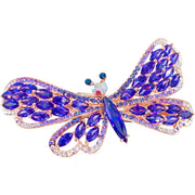 Monique Dragonfly Barrette Cubic Zirconia CZ Crystal gold base clear purple pink brown amber, Barrette - MOGHANT