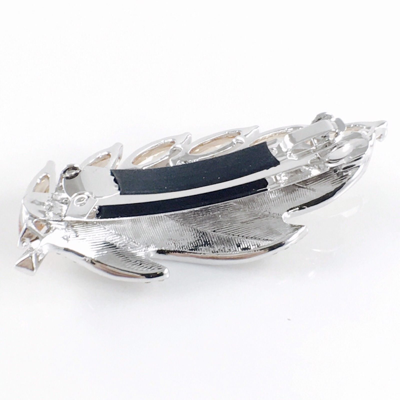 Leaf Barrette Handmade use Swarovski Crystal Silver, Barrette - MOGHANT