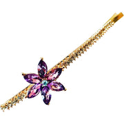 Lily Flower Bobby Pin Swarovski Crystal gold base Purple, Bobby Pin - MOGHANT