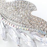 Leaf Barrette Handmade use Swarovski Crystal Silver, Barrette - MOGHANT