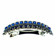 Petals Bar Barrette Handmade use Swarovski Crystal silver base Blue, Barrette - MOGHANT