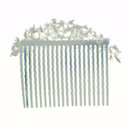 Fresh Floral Hair Comb Austrian Crystal Vintage Simple Flower silver base Green, Hair Comb - MOGHANT